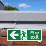 fire evacuation plan exit sign illustration