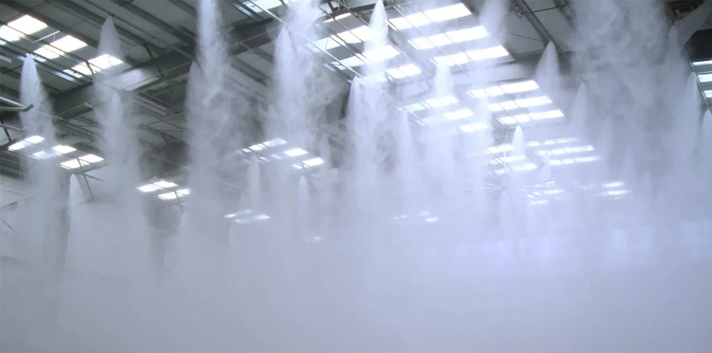 Sistem pemadam api ruang trafo - Water Mist System (Sumber: Precision Fire Protection)