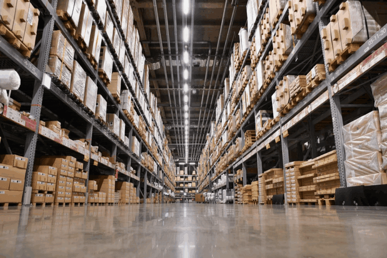 Fire sprinkler for high rack storage. (Source: National Fire Sprinkler Association)